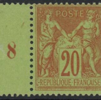 1884 France SG.260 2c red/yellow on green TII (N under U) lightly mounted mint.