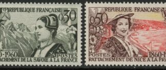 1960 France SG.1476-7 Attachment of Savoy and Nice to France Set of 2 values U/M (MNH)