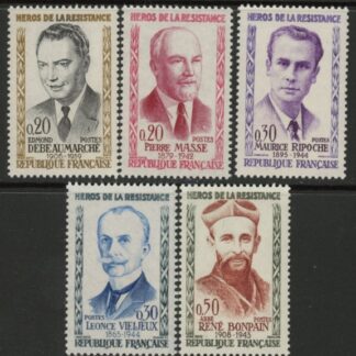 1960 France SG.1478-82 Heroes of the Resistance (4) Set of 5 values U/M (MNH)