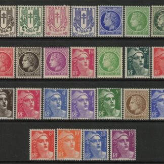 1945-6 France SG.902-26 Various Designs Set of 25 values U/M (MNH)