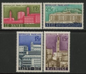 1958 France SG.1376-9 Municipa Reconstruction Set of 4 values U/M (MNH)