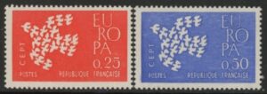 1961 France SG.1539-450 Europa Set of 2 values U/M (MNH)