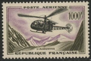 1957 France SG.1320 Alouette Helicopter U/M (MNH)