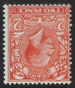 SG.368wi 2d orange Die1 watermark inverted U/M (MNH)