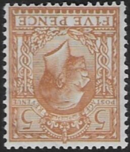SG.381wi 5d brown watermark inverted. Lightly mounted mint.