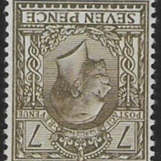 SG.387wi  7d olive  watermark inverted. lightly mounted mint.
