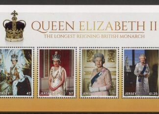 2015 Jersey MS.1990  QEII Longest Reigning Monarch mini sheet. Face Value £3.00 U/M (MNH)