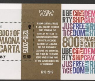 2015 Jersey MS.1954  800th Anniv. of Magna Carta. mini sheet. Face Value £1.50 U/M (MNH)