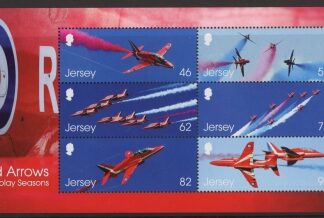 2014 Jersey MS.1852 50th Display Season of Red Arrows. mini sheet. Face Value £4.05 U/M (MNH)