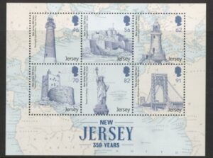 2014 Jersey MS.1874 350th Anniv. U.S. state New Jersey. Face Value £4.05 U/M (MNH)