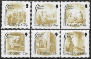 2012 Alderney A454-59 Birth Bicent. of Charles Dickens. U/M (MNH)