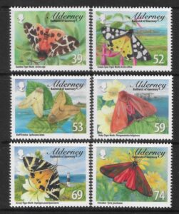 2012 Alderney A460-5 Invertebrates.Tiger Moths & Ermines. U/M (MNH)