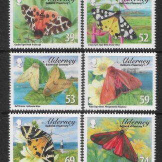 2012 Alderney A460-5 Invertebrates.Tiger Moths & Ermines. U/M (MNH)