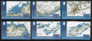 2017 Alderney  A594-7  First Edition Alderney & Burhou Map. U/M (MNH)