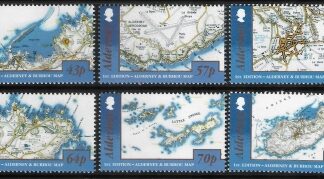 2017 Alderney  A594-7  First Edition Alderney & Burhou Map. U/M (MNH)