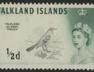 1962  Falkland Islands  SG.193a  ½d.black & green. De La Printing. U/M (MNH)