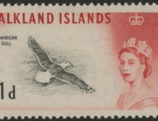 1962  Falkland Islands  SG.194a  1d.black & carmine-red De La Printing. U/M (MNH)