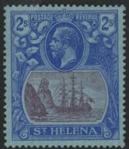 1922 St Helena.  SG.108  2/- purple & blue/blue U/M(MNH).
