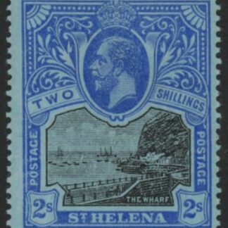 1913 St Helena.  SG.80 2/- black & blue/blue. lightly mounted mint.