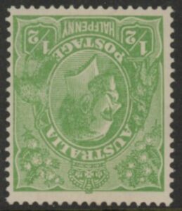 1916 Australia SG.20w ½d green inverted wmk. mounted mint.