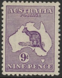 1913 Australia SG.10 9d violet (die II). mounted mint.