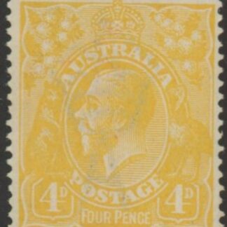 1916  Australia  SG.22b  4d. lemon-yellow.  lightly mounted mint.
