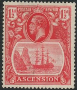 1924-33 Ascension Island SG.12 1½d rose-red U/M (MNH)