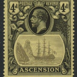 1924 Ascension Island  SG.15  4d grey-black and black/yellow. mounted mint.