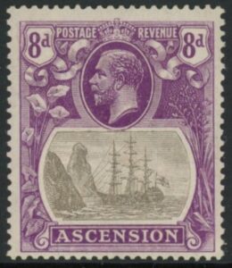 1924 Ascension Island SG.17 8d grey-black and bright violet. mounted mint.
