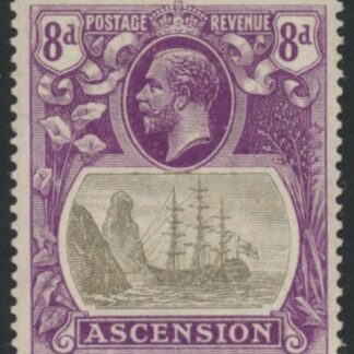 1924 Ascension Island  SG.17  8d grey-black and bright violet.  mounted mint.