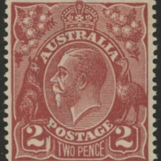 1924 Australia  SG.78 2d red-brown variety 'left tablet flaw' .  Perf 14   mounted mint.