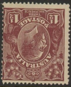 1919 Australia SG.59w 1½d deep red-brown. Inverted watermark.Perf 14 mounted mint.