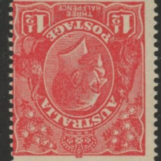 1924 Australia  SG.77w 1½d scarlet. inverted wmk. Perf 14 U/M (MNH).