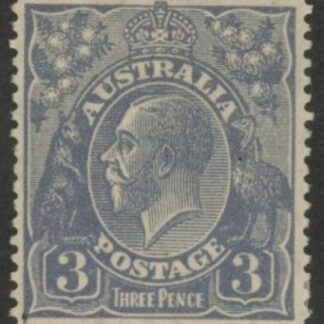 1926 Australia  SG.90 3d dull ultramarine.  wmk 'small crown over A' Perf 14 mounted mint