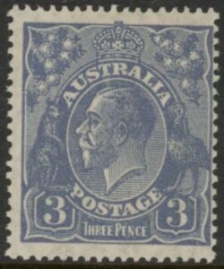 1926 Australia SG.90 3d dull ultramarine. wmk 'small crown over A' Perf 14 mounted mint