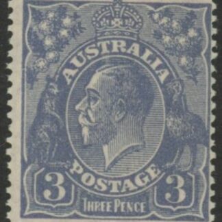 1926 Australia  SG.90 3d dull ultramarine.  wmk 'small crown over A' Perf 14 mounted mint