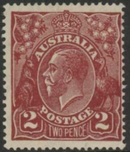 1927 Australia SG.89 2d red-brown . wmk 'small crown over A' Perf 14 mounted mint