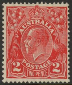 1930 Australia SG.99 2d golden scarlet perf 13½ x 12½ mounted mint.