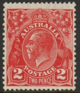 1930 Australia SG.99a 2d golden scarlet die III perf 13½ x 12½ mounted mint.