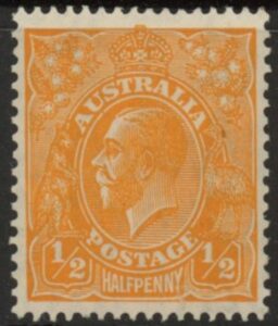 1928 Australia SG.94 ½d orange. perf 13½ x 12½ mounted mint.