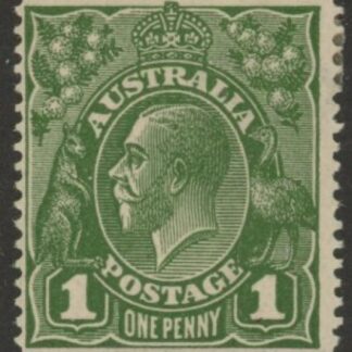 1924  Australia  SG.76d  1d sage green. variety 'RA joined'. mounted mint.