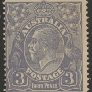 1924  Australia  SG.79  3d dull ultramarine. variety 'broken leg on Emu'. U/M (MNH)