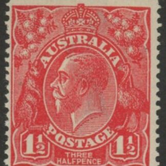 1924  Australia  SG.77 1½d  scarlet  variety 'PQSTAGE'  U/M (MNH)