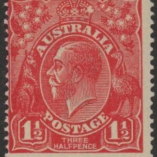 1924  Australia  SG.77 1½d  scarlet.  variety 'crown flaw'  mounted mint.