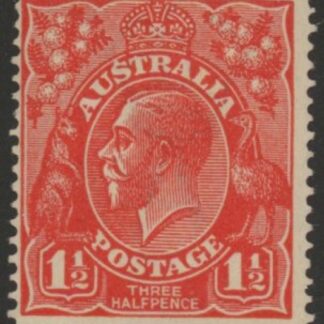 1924  Australia  SG.77 1½d  scarlet  variety 'ST flaw'  mounted mint.