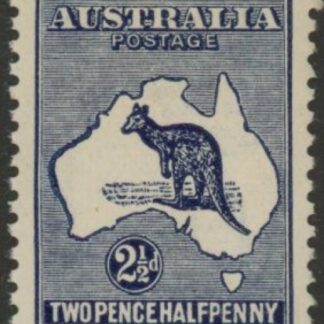 1917  Australia  SG.36 2½d blue variety 'heavy costline to WA'. mounted mint.