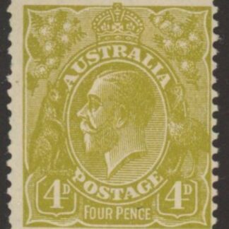 1929  Australia  SG.102 4d yellow-olive. mounted mint.