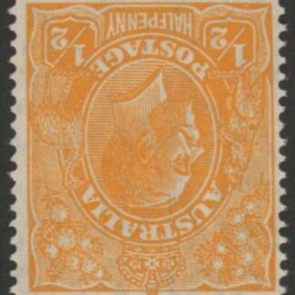 1927  Australia  SG.85w ½d orange inverted wmk. U/M (MNH).