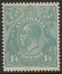 1927 Australia SG.93 1/4d pale greenish-blue. mounted mint.