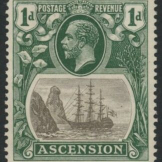 1924  Ascension  SG.10a  1d  grey-black & black 'broken mainmast'. M/M